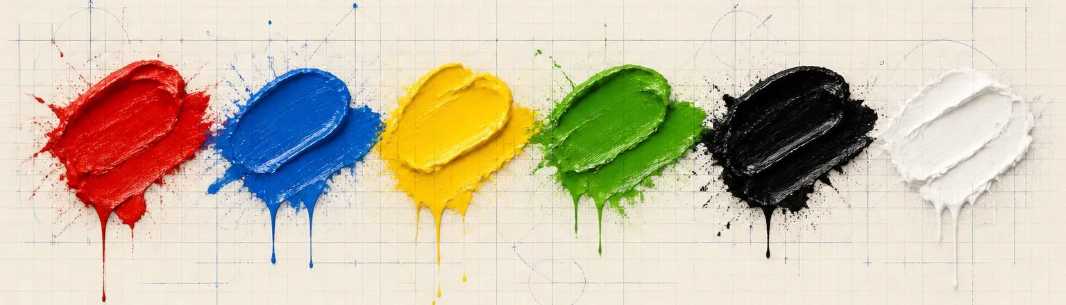 Paint dab artwork in the style of the The Army Painter palette