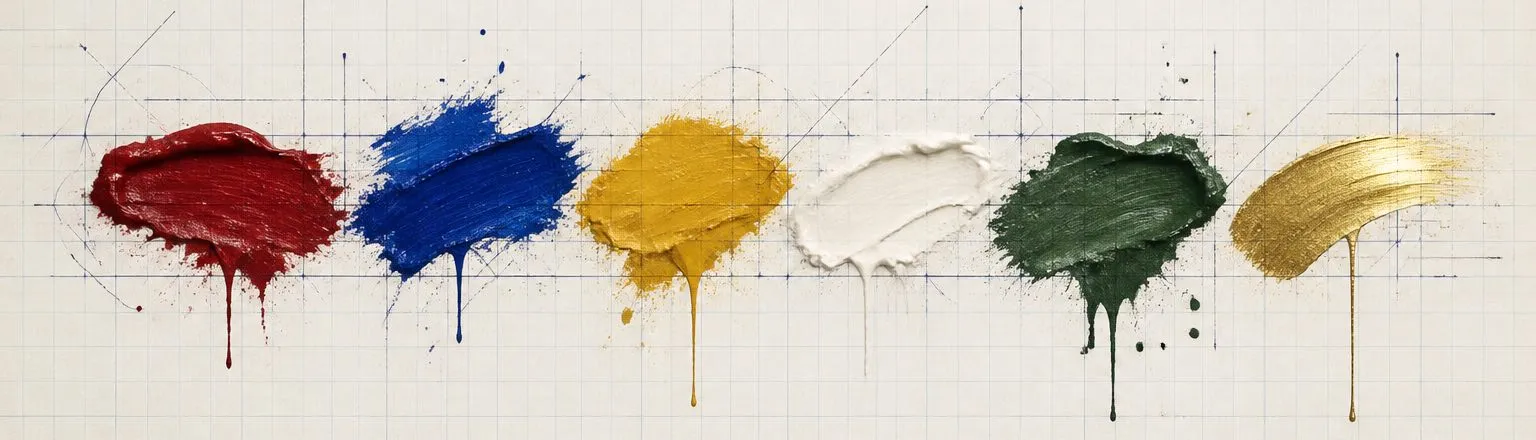 Paint dab artwork in the style of the Citadel palette
