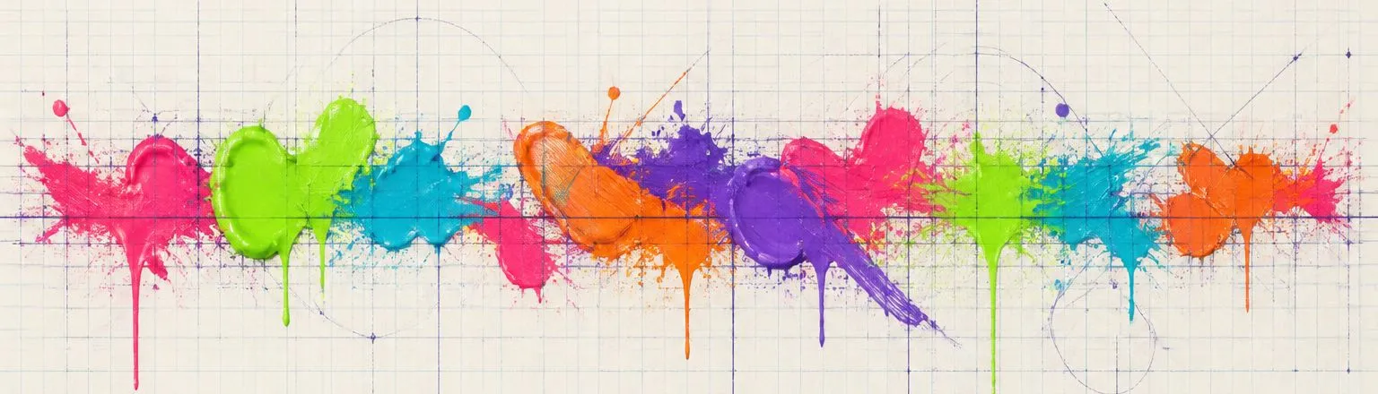Paint dab artwork in the style of the Green Stuff World palette