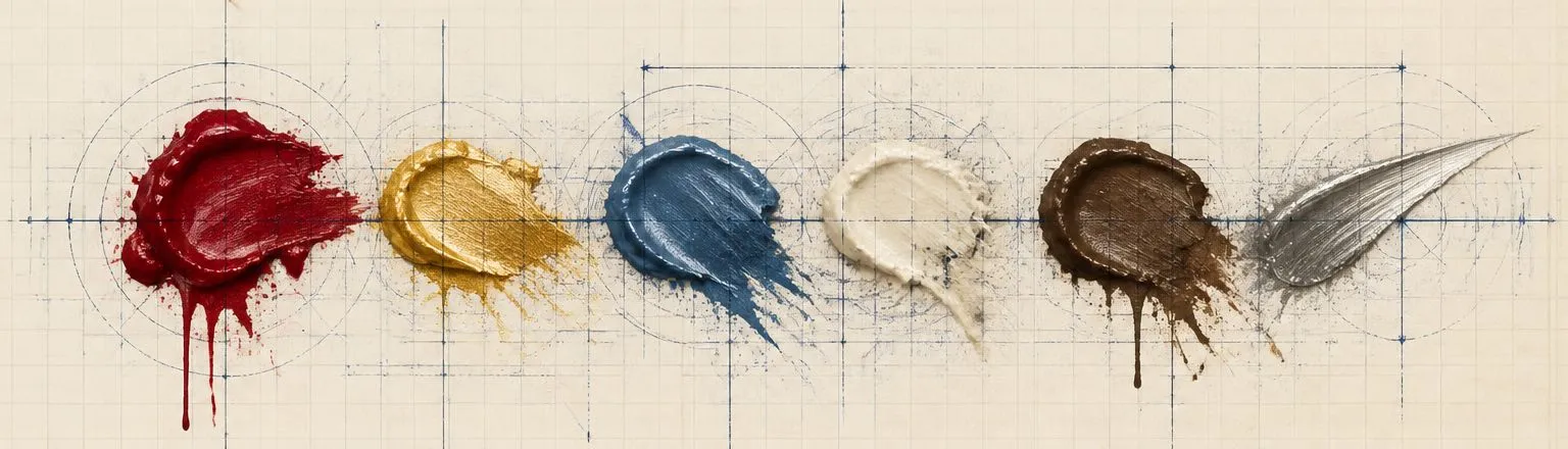 Paint dab artwork in the style of the P3 Paints palette