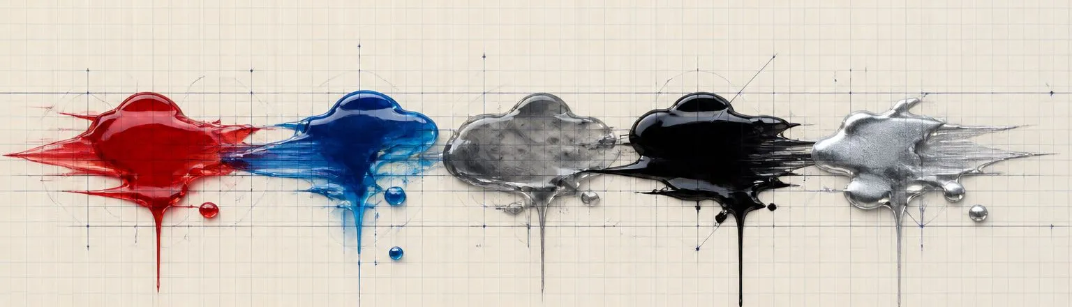 Paint dab artwork in the style of the Tamiya palette