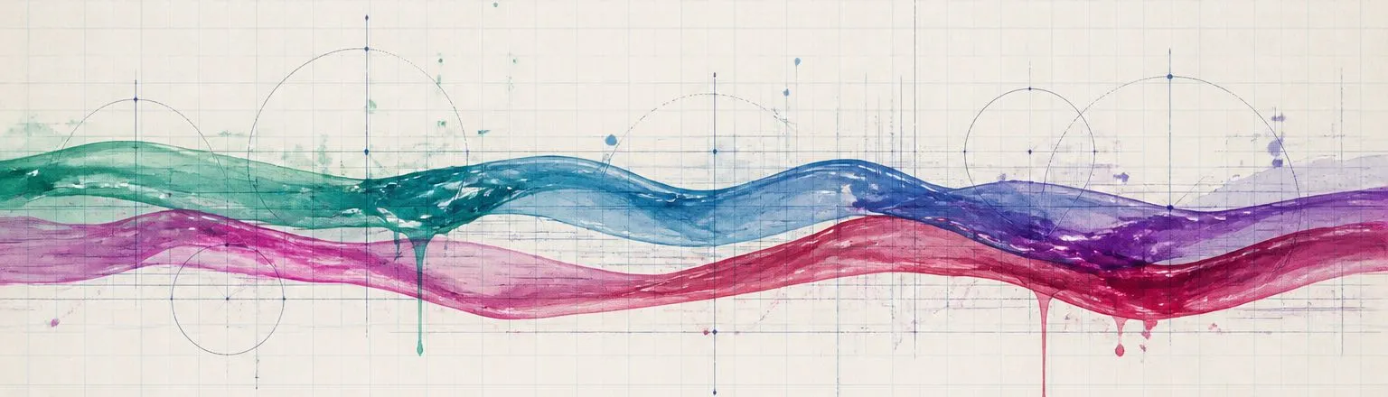 Paint dab artwork in the style of the Two Thin Coats palette