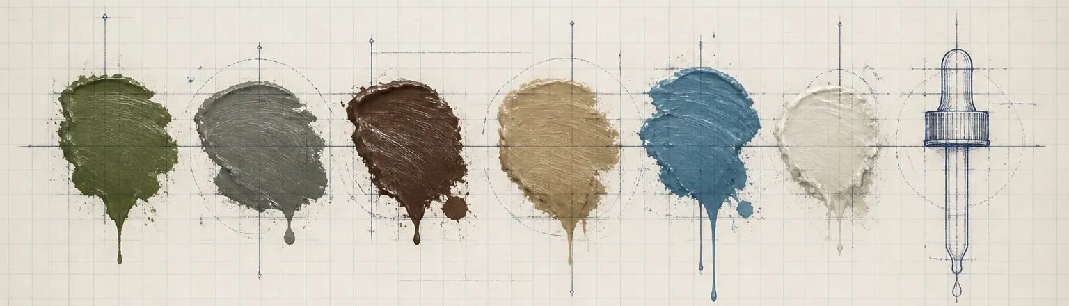 Paint dab artwork in the style of the Vallejo palette