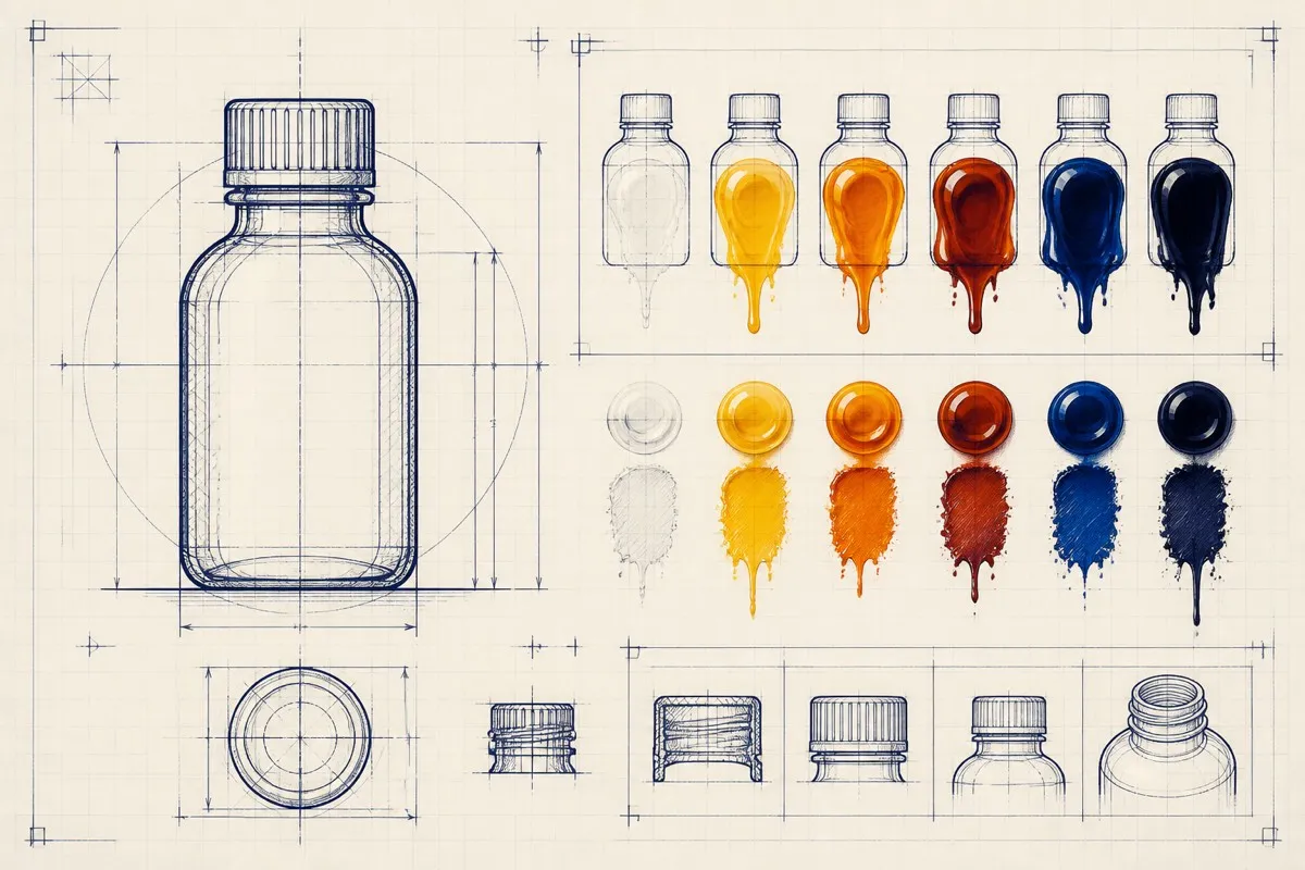 A drawn panel tied to one bottle shape outputs blobs all of the same brand.