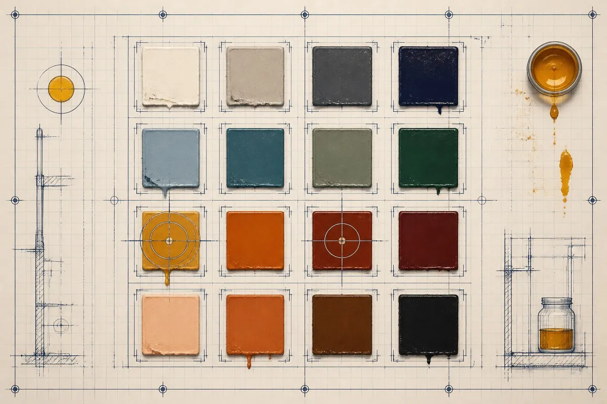 A fixed grid of color chips shows preset pairings marked by crosshairs.