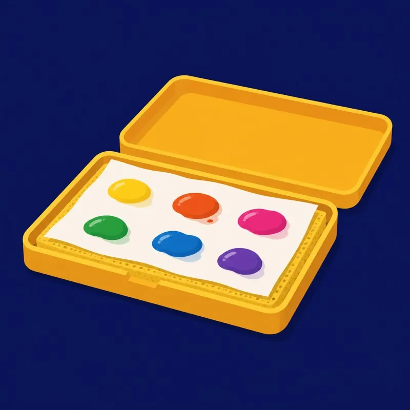 Illustration of a wet palette