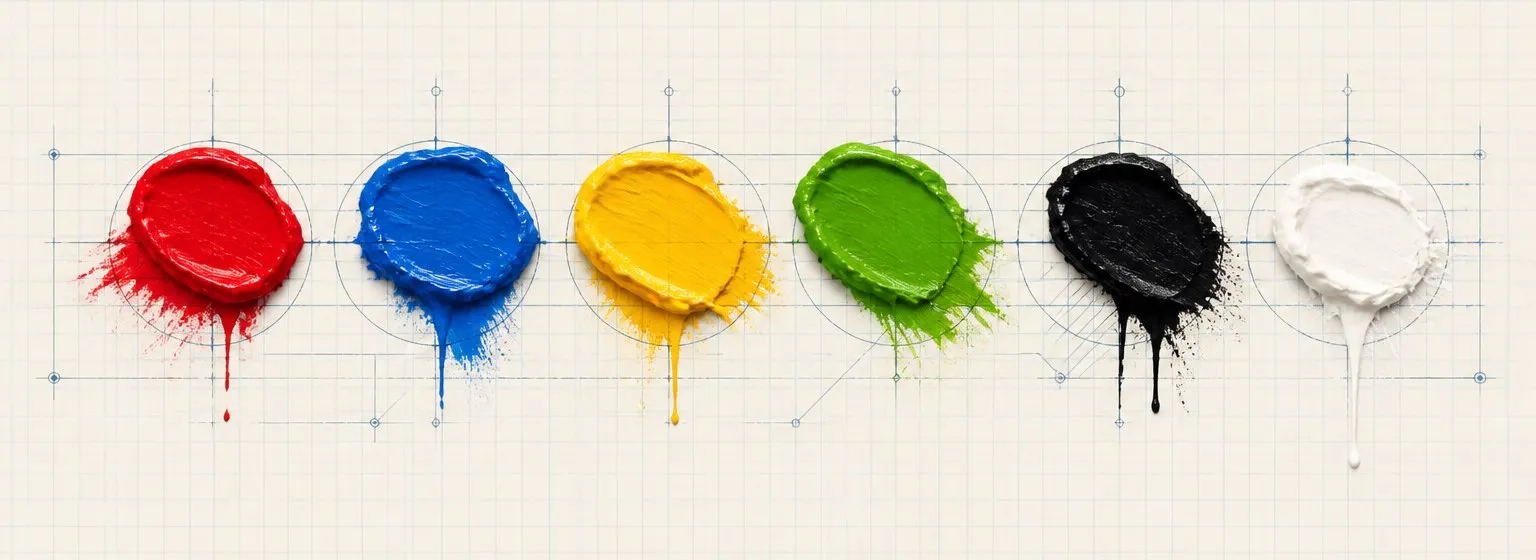 Paint dab artwork in the style of the Warpaints Fanatic palette