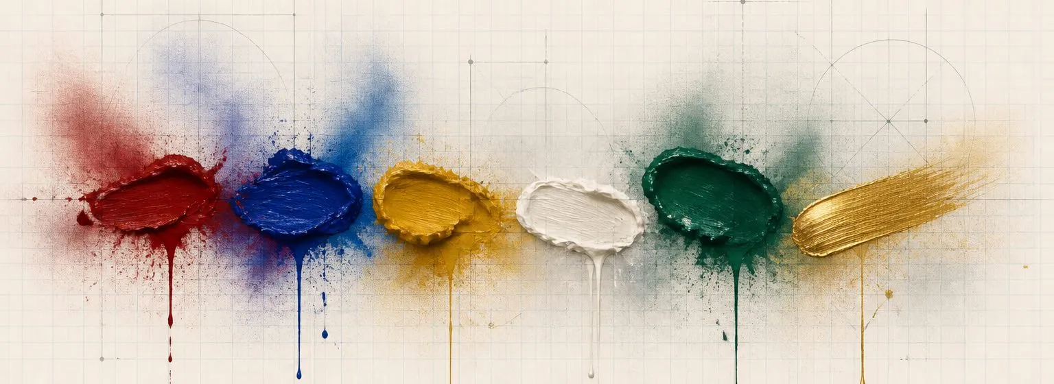 Paint dab artwork in the style of the Citadel Air palette