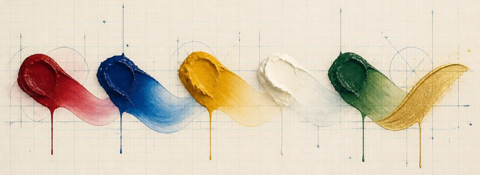 Paint dab artwork in the style of the Citadel Contrast palette