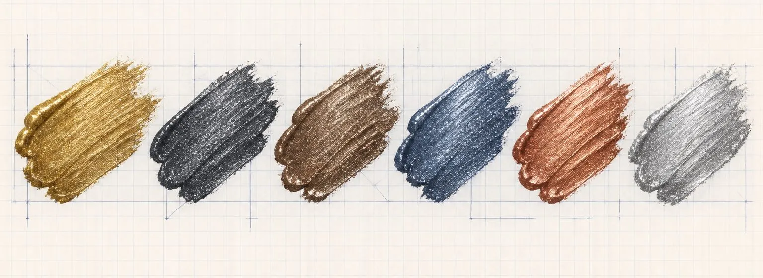 Paint dab artwork in the style of the Formula P3 Metallic palette