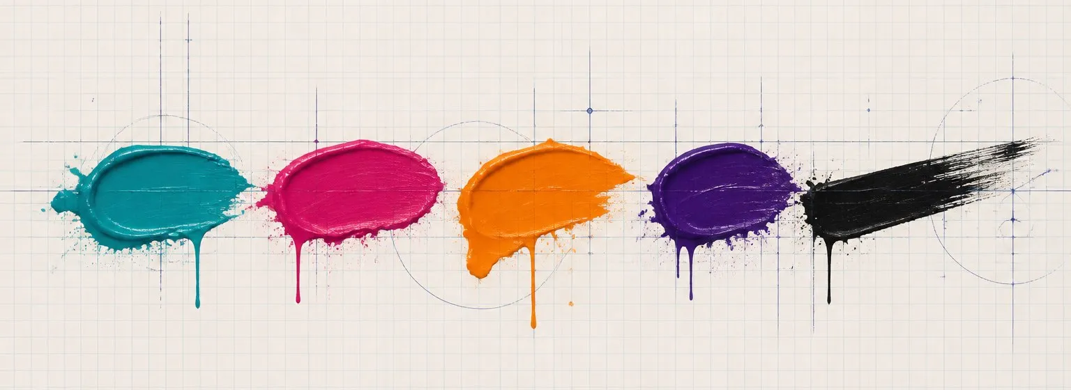 Paint dab artwork in the style of the Pro Acryl palette