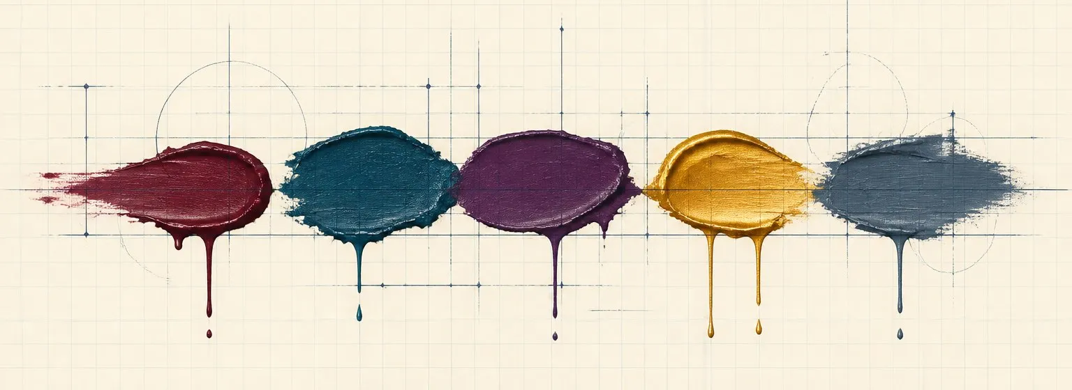 Paint dab artwork in the style of the Scalecolor palette